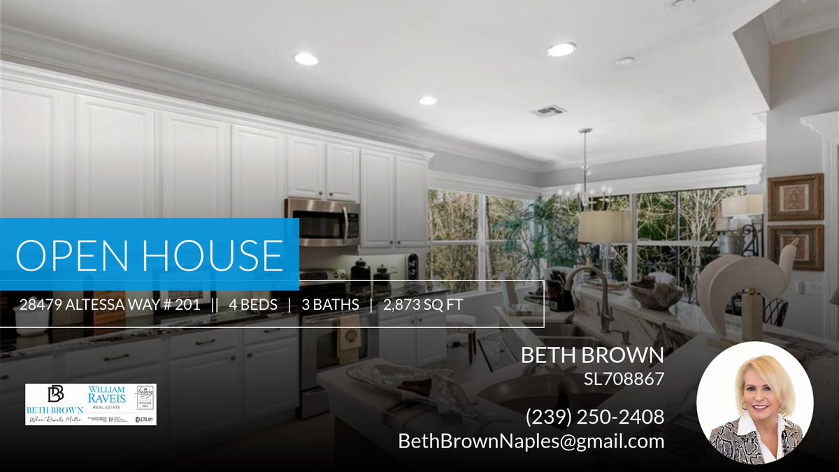 Interested in this property? Attend the upcoming open house April 28th at 1:00 PM and decide if it's the home for you! Beth Brown William Raveis Realty Cell: 239-250-2408 Fax: 866-814-2967 BethBrownNaples@gmail.com homeforsale.at/28479_ALTESSA_…