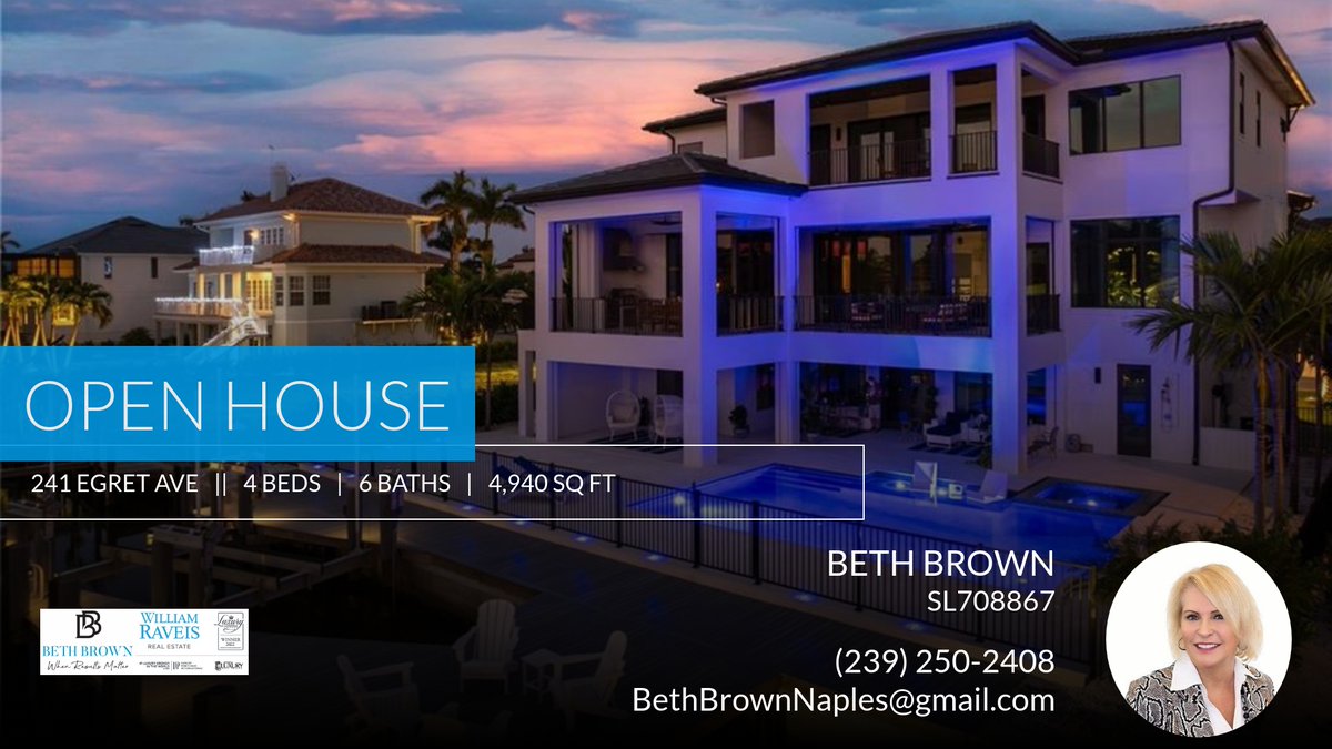 Don't miss the chance to tour this fantastic property April 28th at 1:00 PM! Show someone who should attend this open house! Being offered below appraised value. Stunning!😮 Beth Brown William Raveis Realty Cell: 23... homeforsale.at/241_EGRET_AVE_…