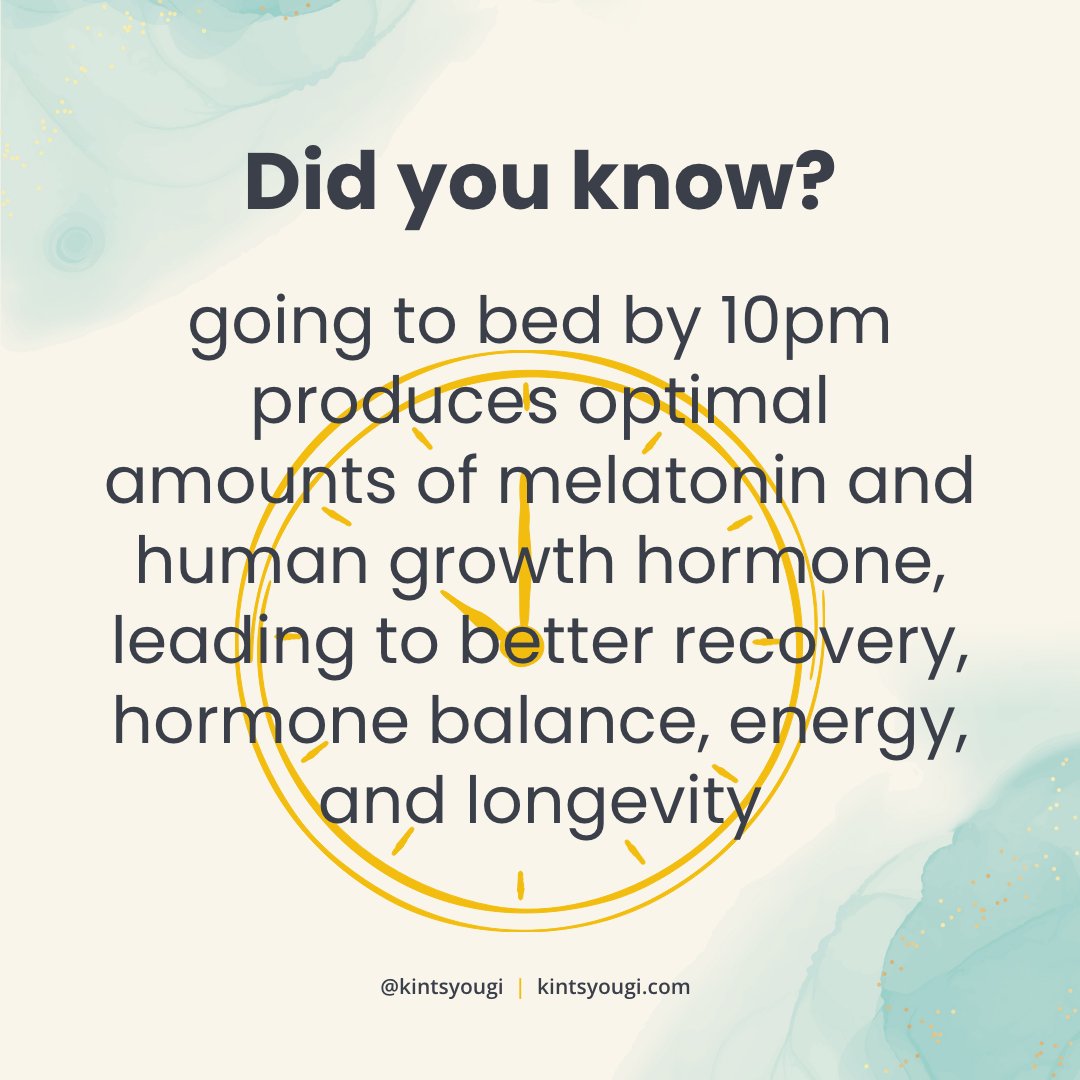 Even if you get 8 hours of sleep each night, you may not realise that the time you go to bed makes all the difference to your recovery, hormone balance, energy, and longevity.⁠

Studies show that going to bed at 10pm produces optimal amounts of melatonin and human growth