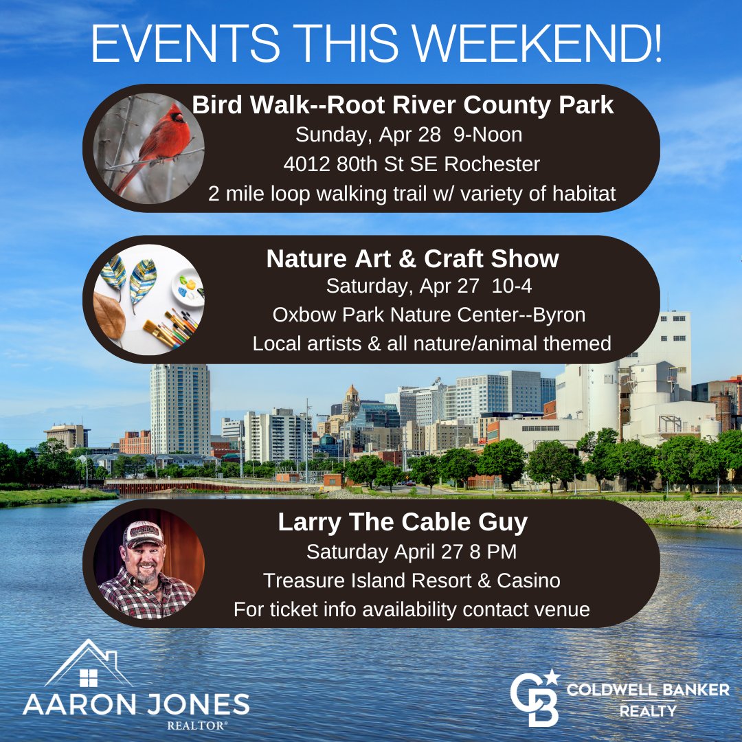 Here's some fun options this weekend in our area!
#rochestermn #rochester #weekendevents #medcity #rochmn