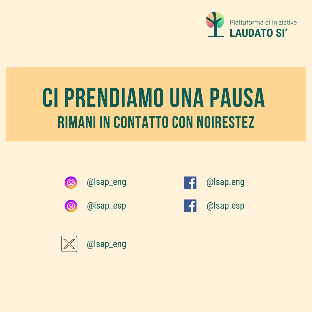 Piattaforma di Iniziative Laudato Si' tweet media