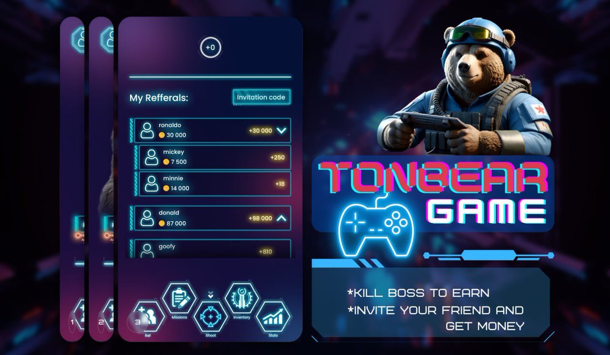 New #airdrop: #BearTon (For all)
Reward: 5% Supply $TBear
News: BearPad
Distribution date: After listing

🔗Airdrop Link: t.me/BEARTONAirdrop…

Pprize pool: The prize pool for this airdrop is 5 billion TBear tokens

Try to make referrals and get more TBear tokens