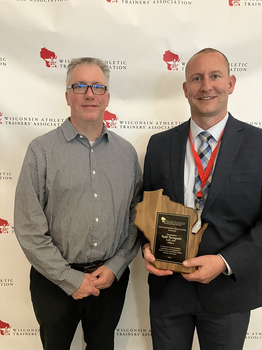 Welcome Tadd Turnquist, MS, LAT to our Outstanding Educators.  The AT profession is brighter with your dedication to teaching future clinicians with awareness about the recognition of AT advancements. 

📸 (L) Bob Stow (R) Tadd Turnquist