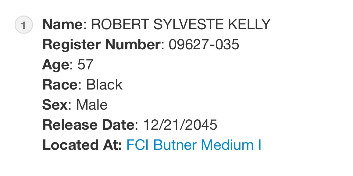 #RKelly’s current release date is Dec. 21, 2045. He’ll be a couple weeks shy of his 79th birthday.