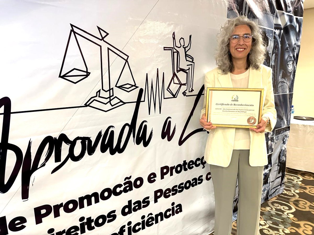 .@UN_HumanRights 🇺🇳 joins organizations of #PersonsWithDisabilities in #Mozambique 🇲🇿 in commemorating the adoption of the law to advance #Disability rights, striving towards a more inclusive society. #HumanRights4All #OHCHR