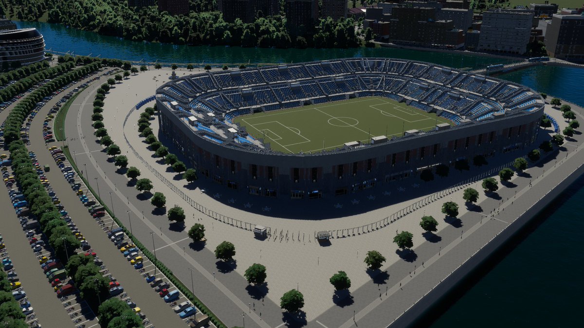 calex5000's tweet photo. Newport Stadium #CitiesSkylines2 @ColossalOrder https://t.co/HKtlNcuMT7