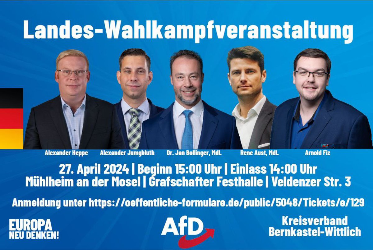 Morgen geht’s endlich los: #AfD-Wahlkampfauftakt!

Für ein souveränes und kooperatives #Deutschland in einem friedlichen und freien #Europa!