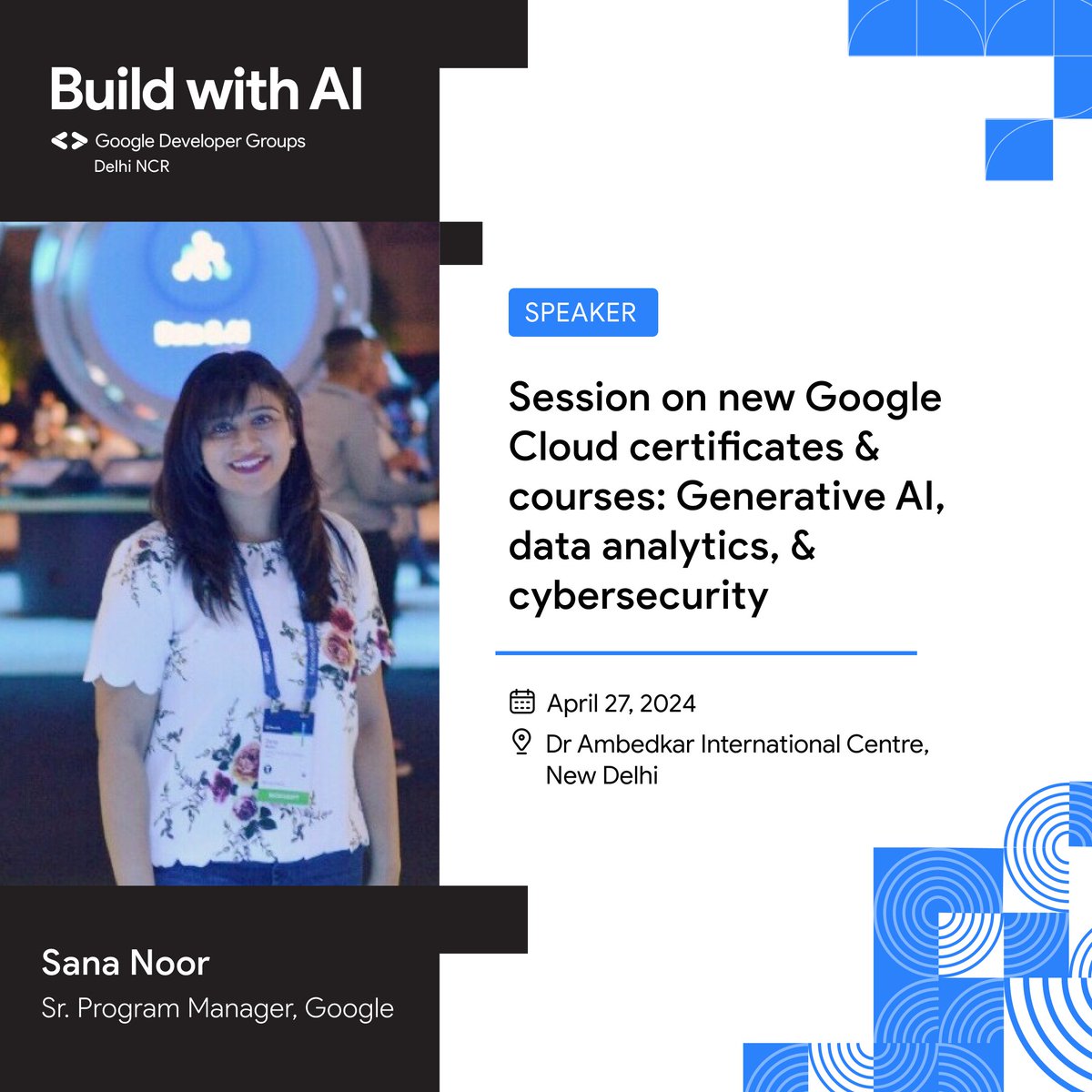 Sana Noor - Google Cloud Certs: Yo, cloud gurus! 🌩️ Don't miss your shot to get the 411 on Google Cloud's latest certifications and training programs from the one and only Sana Noor. Whether you're trying to future-proof that career or just stay ahead of the game in AI