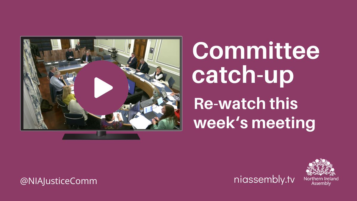 Watch back the Committee for Justice meeting held yesterday at niassembly.tv The Committee received oral evidence from the: 🟣Minister of Justice 🟣PSNI Chief Constable @naomi_long @Justice_NI @PoliceServiceNI @ChiefConPSNI @niassembly