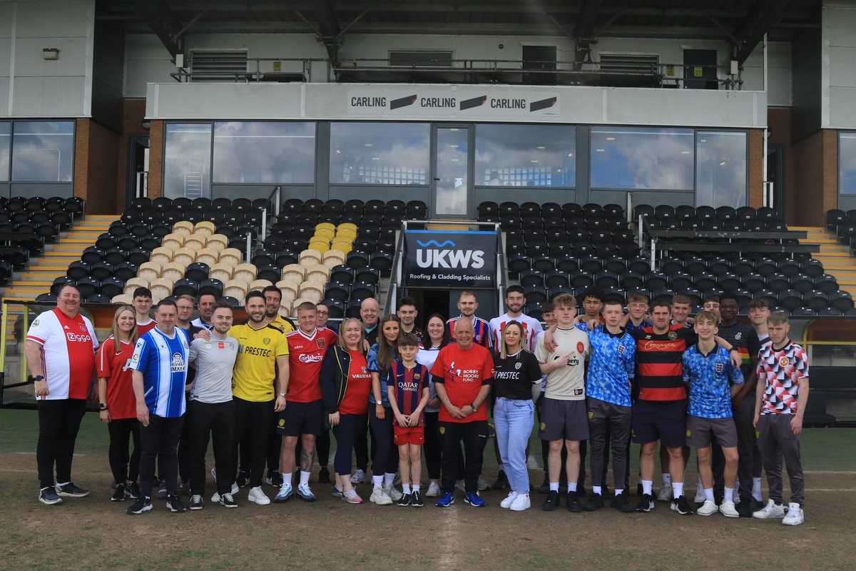 FOOTBALL SHIRT FRIDAY 👔 Staff from Burton Albion and @BurtonAlbionCT donned their favourite jerseys to raise money for @BobbyMooreFund and @CR_UK 🤝 Find out more here 👉 bit.ly/3Ujom9e #BAFC