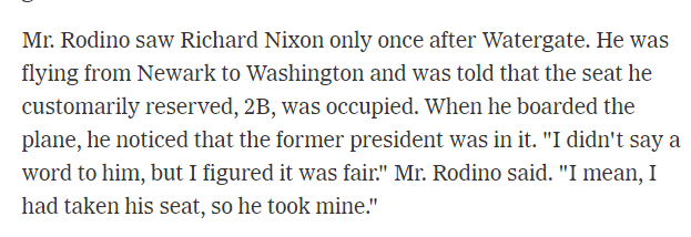 In awe at the kicker on Nixon impeachment chairman Peter Rodino's obituary from 2005