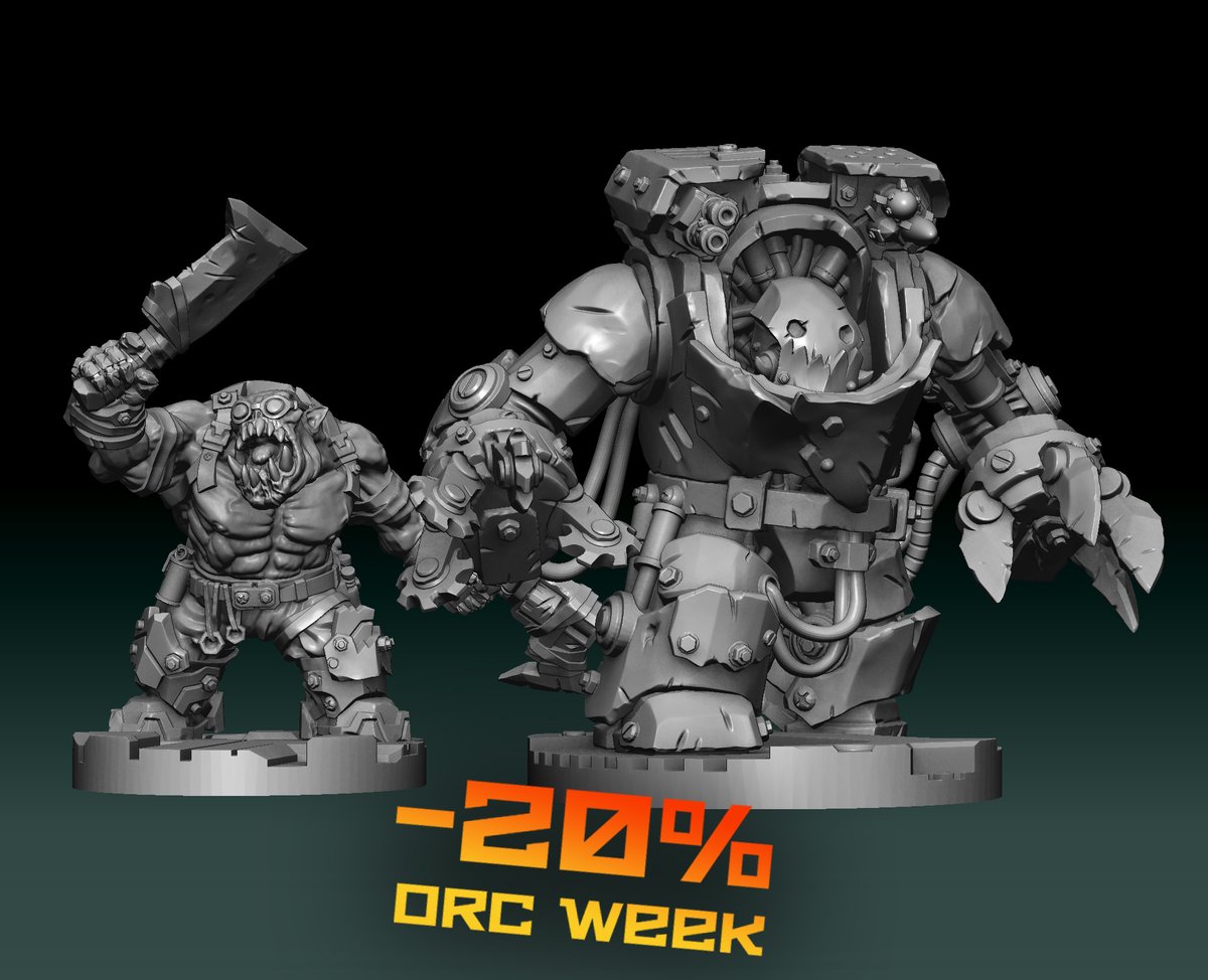 All orcs get discount this week, type of armour is not a factor here 💚

#miniatures #wargaming #wargames #3Dprinting #puppetswar