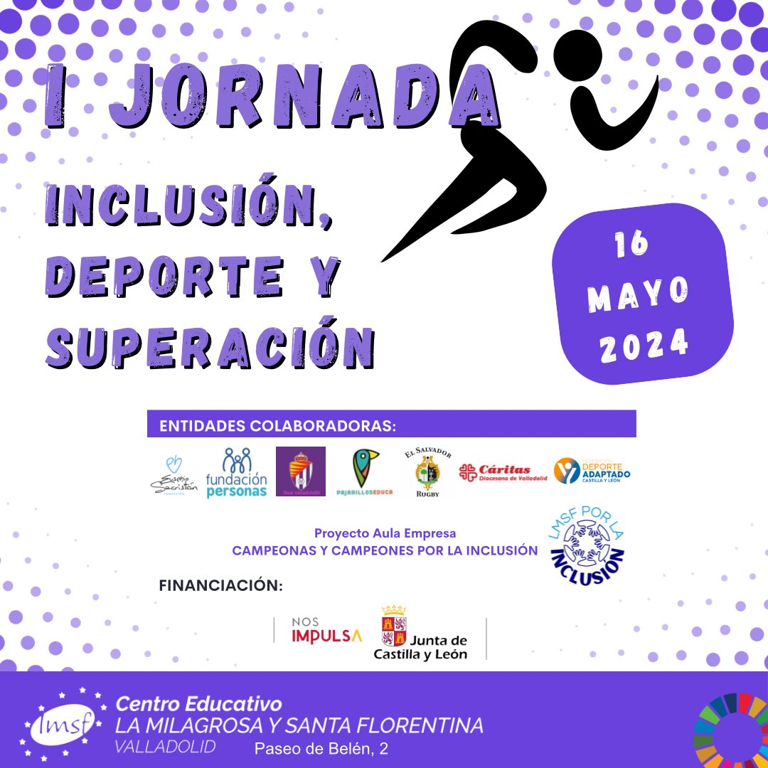 lmsfva's tweet photo. Aquí tienes toda la info sobre nuestra nueva Jornada “Inclusión, Deporte y Superación”.
No te lo pienses e inscríbete en el siguiente enlace: https://t.co/YO9gv65Nhb
@ESFundacion @RugbyElSalvador @PajarillosEduca @fedeacyl @FPersonas @realvalladolid @cadiocva 
#AulaEmpresaCyL https://t.co/WMVYzvWy8N