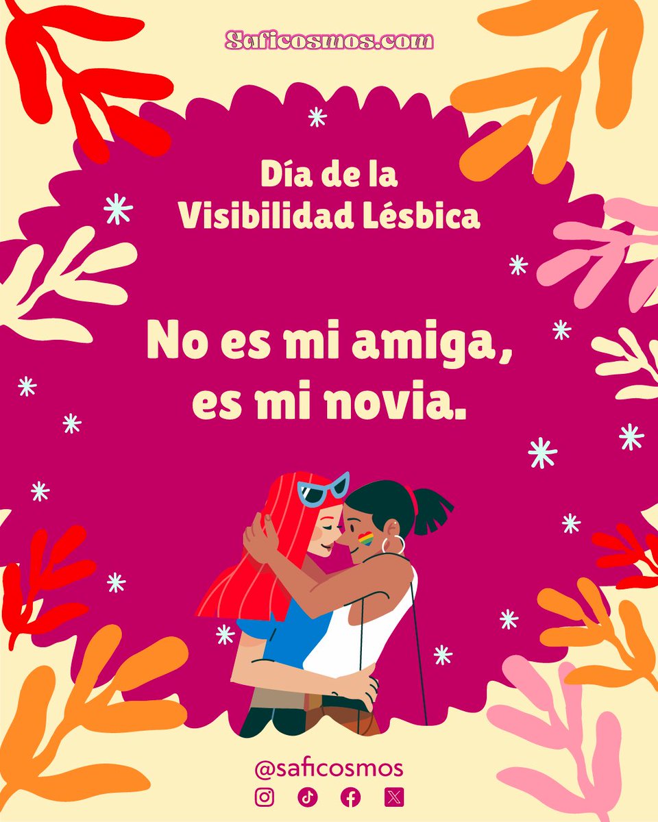 Desde 2008, cada 26 de abril se conmemora el Día de la Visibilidad Lésbica, una fecha en la que se recuerda cómo la resistencia de las mujeres lesbianas ha marcado la historia. 💜🧡 #DiaDeLaVisibilidadLesbica