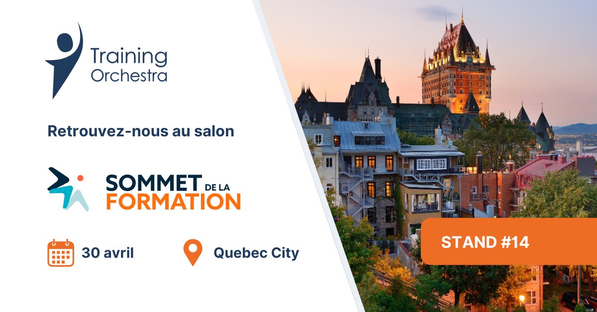 TrainingOrcFR's tweet photo. 📅 Retrouvez-nous au Sommet de la formation 📅 

Nos experts vous attendent pour vous conseiller et vous accompagner dans l'optimisation de vos process.

📅 30 avril, 2024
📍 Quebec City Convention Centre - stand #14

#TrainingOperations #TrainingManagement #ILT #vILT https://t.co/Rzf5SWX0yq