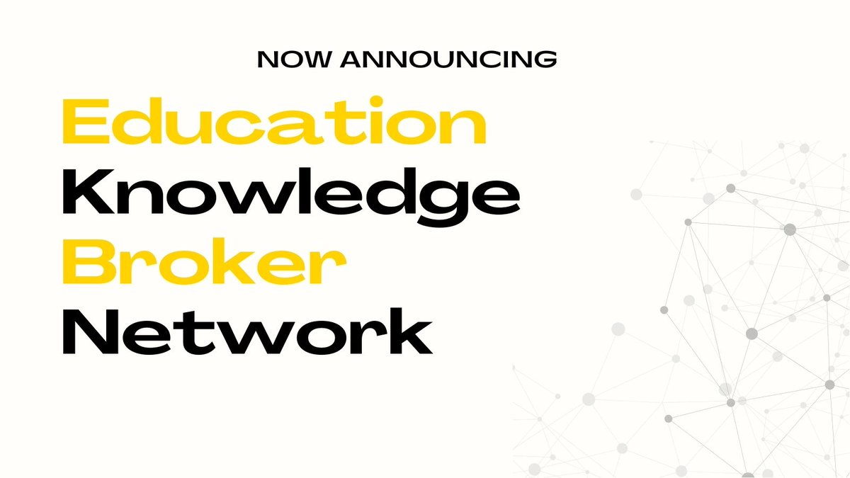 Want to learn more about the Education Knowledge Broker Network? Subscribe to monthly newsletter bit.ly/SubscribeEduca… for resources, programs, & news. #KnowledgeSharing #KnowledgeMobilization #KnowledgeBroker #knowledgetranslation #EdLeaders 2/2