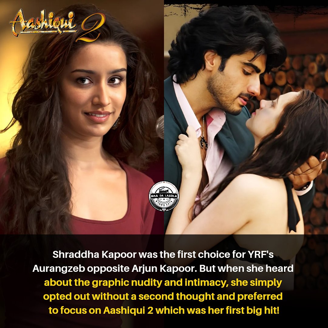 Shraddha Kapoor was the first choice for YRF's #Aurangzeb opposite #ArjunKapoor. She rejected the offer as she didn't want to indulge in the alleged nudity required for the role opposite Arjun in the film. 

And the REST IS HISTORY! 🔥🔥🔥 
We get our Aarohi and Rahul Jaykar...…