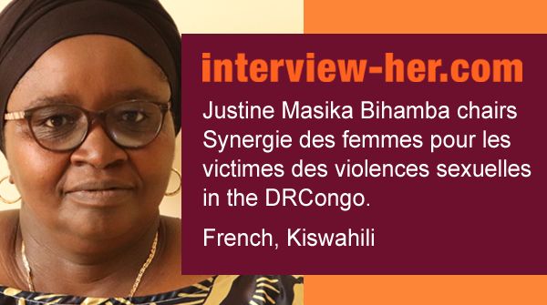 @RDC_sfvs @BihambaJustine @PatriceFerus @TERRIENNESTV5 @TV5MONDE @JTAtv5monde @IMourgere @NidhyaPal @TCHIMBAKALA1 @fatimatawanef24 @jessicataieb @cynthiabash @amirasouilem Justine Masika Bihamba @BihambaJustine   membre  fondateur et Présidente du Conseil d’administration  de plateforme Synergie des femmes pour  les victimes de violences sexuelles @RDC_sfvs à l’Est RDC-Congo. @Interview_Her interview-her.com/speaker/masika…