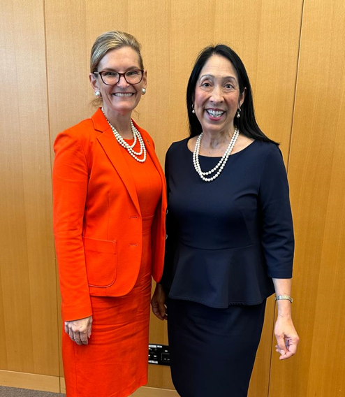 Great opportunity to meet with @ITUSecGen Doreen Bogdan-Martin again. Appreciate @ITU's work to make a #DigitalFutureForAll possible, as well as helping navigate the risks & benefits of emerging tech. #AIforGood #MeaningfulConnectivity  #Partner2Connect