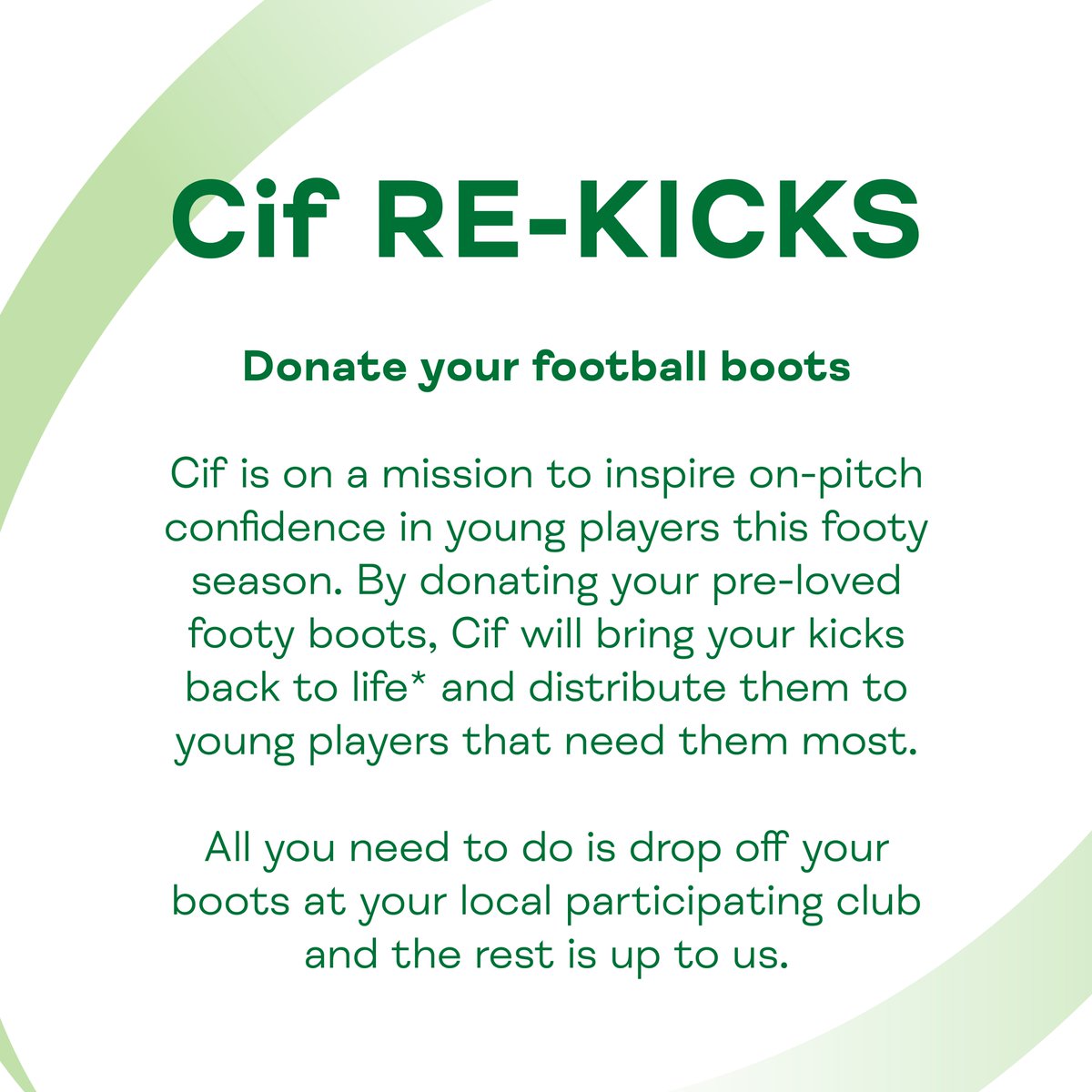 👟 | #CifReKicks Remember to bring your pre-loved boots to our #CityHub before this today's @officialbantams game vs Newport ⚽️ The boots will be donated to players from disadvantaged backgrounds in #Bradford. Details: bit.ly/4dd9Poc #BCAFC | #CommunityFoundation