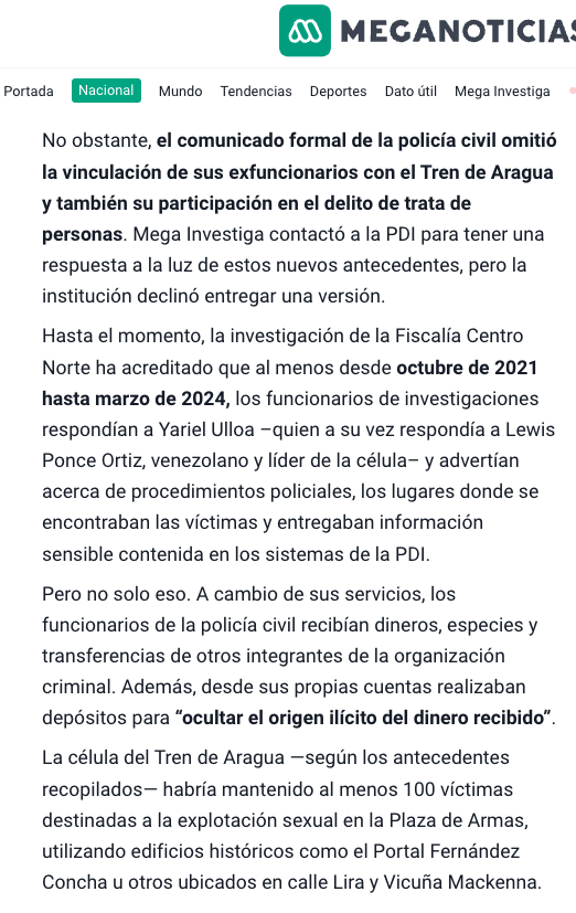 🚨Cerremos por fuera: Dos detectives de la PDI integraban célula del #TrenDeAragua en Plaza de Armas.