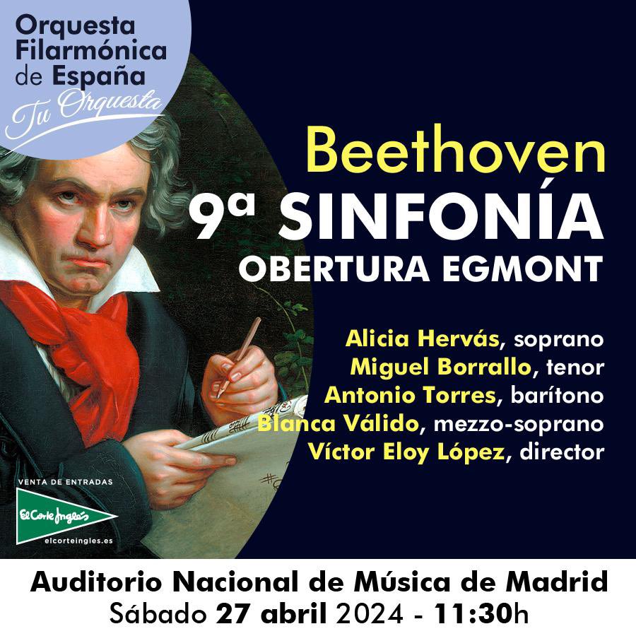 Mañana sábado por la mañana. 9ª SINFONÍA, de Beethoven. Auditorio Nacional de Música de Madrid. #antoniotorres #barítono #baritone #operalife #singerlife #sinfonía #opera #Beethoven #baritoneStyle #malagueño #malagueñosiempre