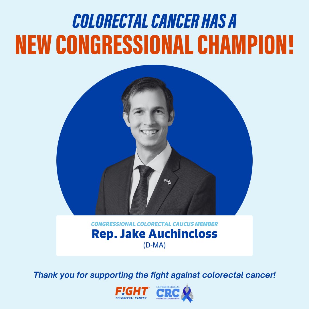 Thank you, @RepAuchincloss for joining the #ColorectalCancer Caucus! Ask your member to join to raise awareness among policymakers and their staff as well as support policy solutions to improve the lives of those affected by #ColorectalCancer! fightcolorectalcancer.org/advocacy/actio…