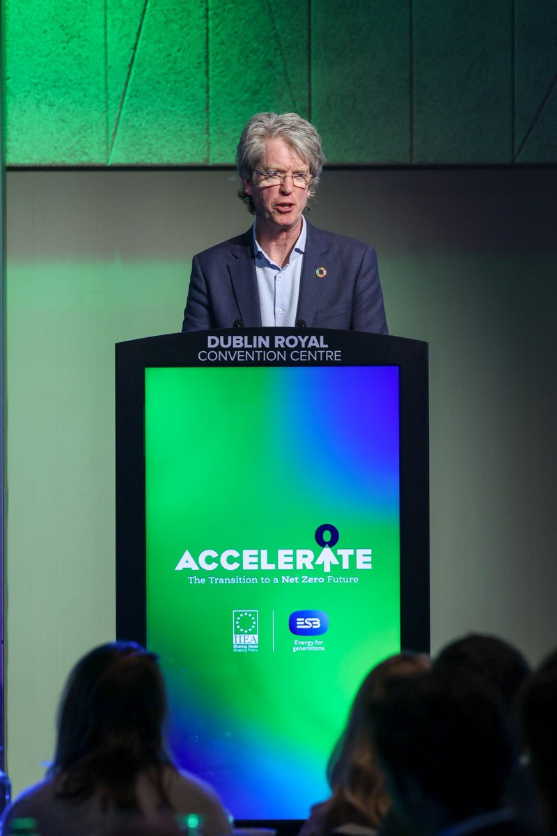 Closing our #AccelerateToNetZero conference Paddy Hayes, our CEO, gives his keynote.    “There are grounds for optimism on what we have achieved so far… Ireland has many of the technologies and capabilities but further innovation and imagination is needed.”  #ESBNetZeroFuture