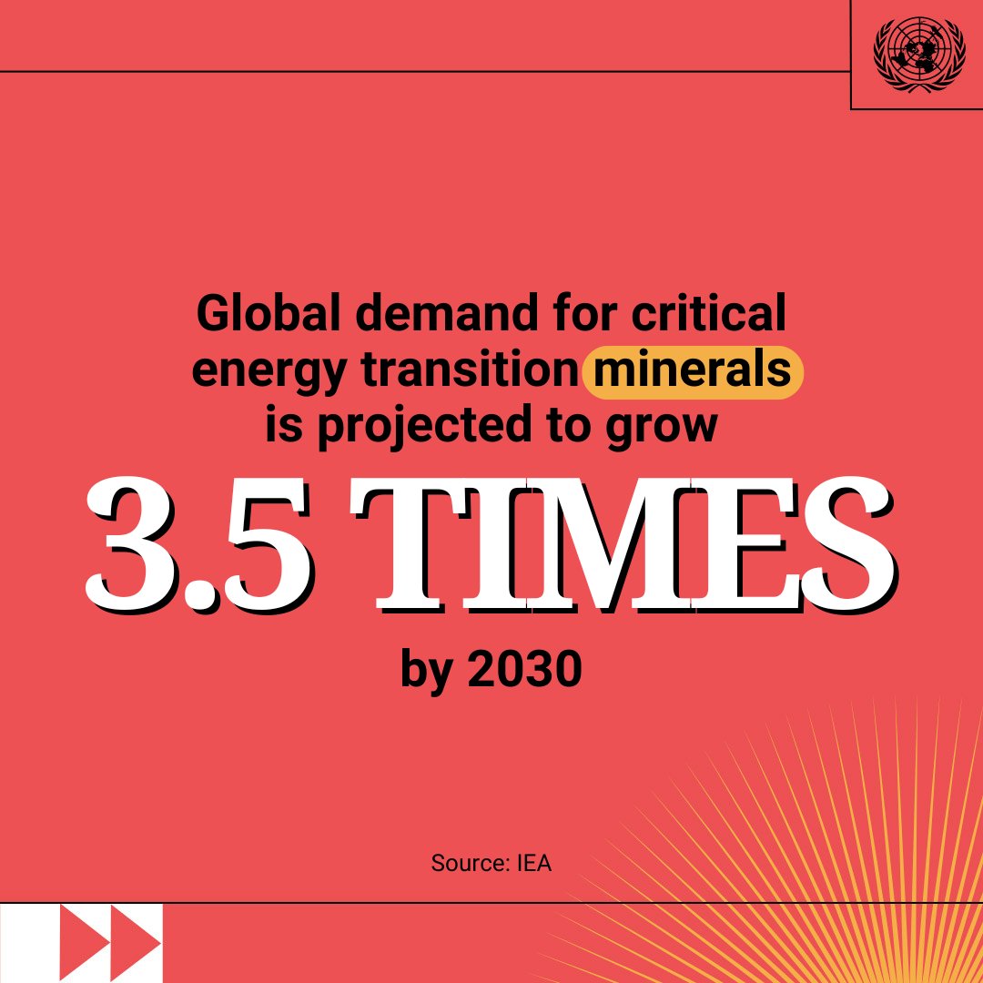 As the demand for renewable energy grows, so does the demand for the critical minerals. @‌AntonioGuterres has launched a panel to ensure these materials are extracted, processed & transformed sustainably & equitably. Learn more: un.org/en/climatechan… #ClimateAction