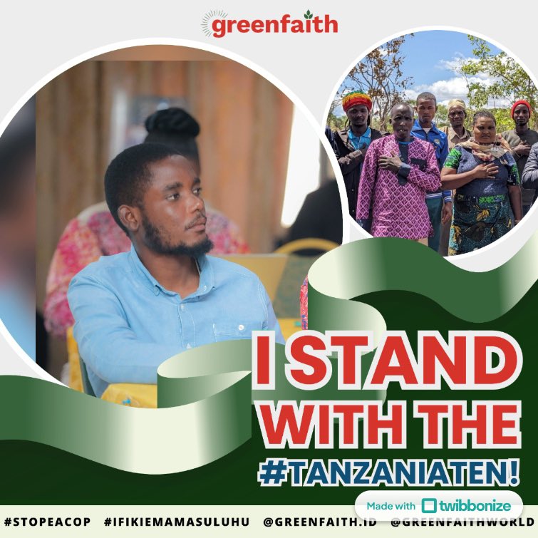 I stand with the #TanzaniaTen #IfikieMamaSuluhu #StopEACOP  @SuluhuSamia @TotalEnergies 

#Faith4Climate @GreenFaith_Afr @greenfaithworld @ecosteward1 @PowerShftAfrica @stopEACOP @WeDontHaveTime @aliyusadiq_gky @NwezeObinna
@greenfaithgh