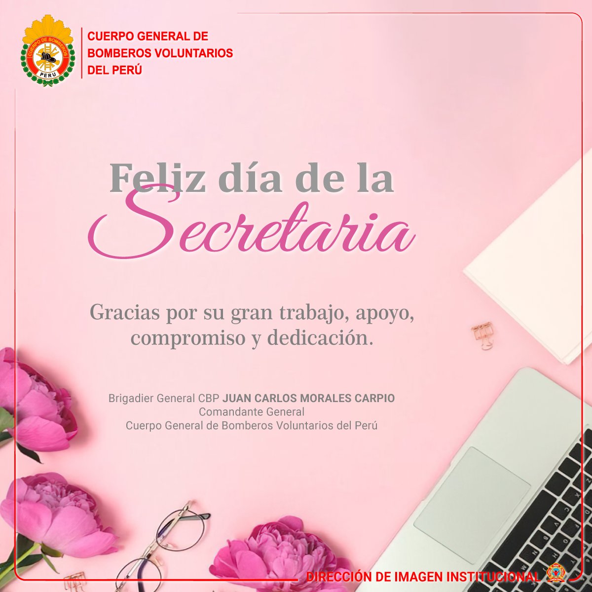 🌸¡Feliz día de la Secretaria!🌸 Los Bomberos Voluntarios del Perú, expresamos nuestro más sincero agradecimiento por su incansable trabajo, su compromiso inquebrantable y su dedicación excepcional. Sin ustedes, nuestro equipo no sería lo mismo. 👩‍💼💐