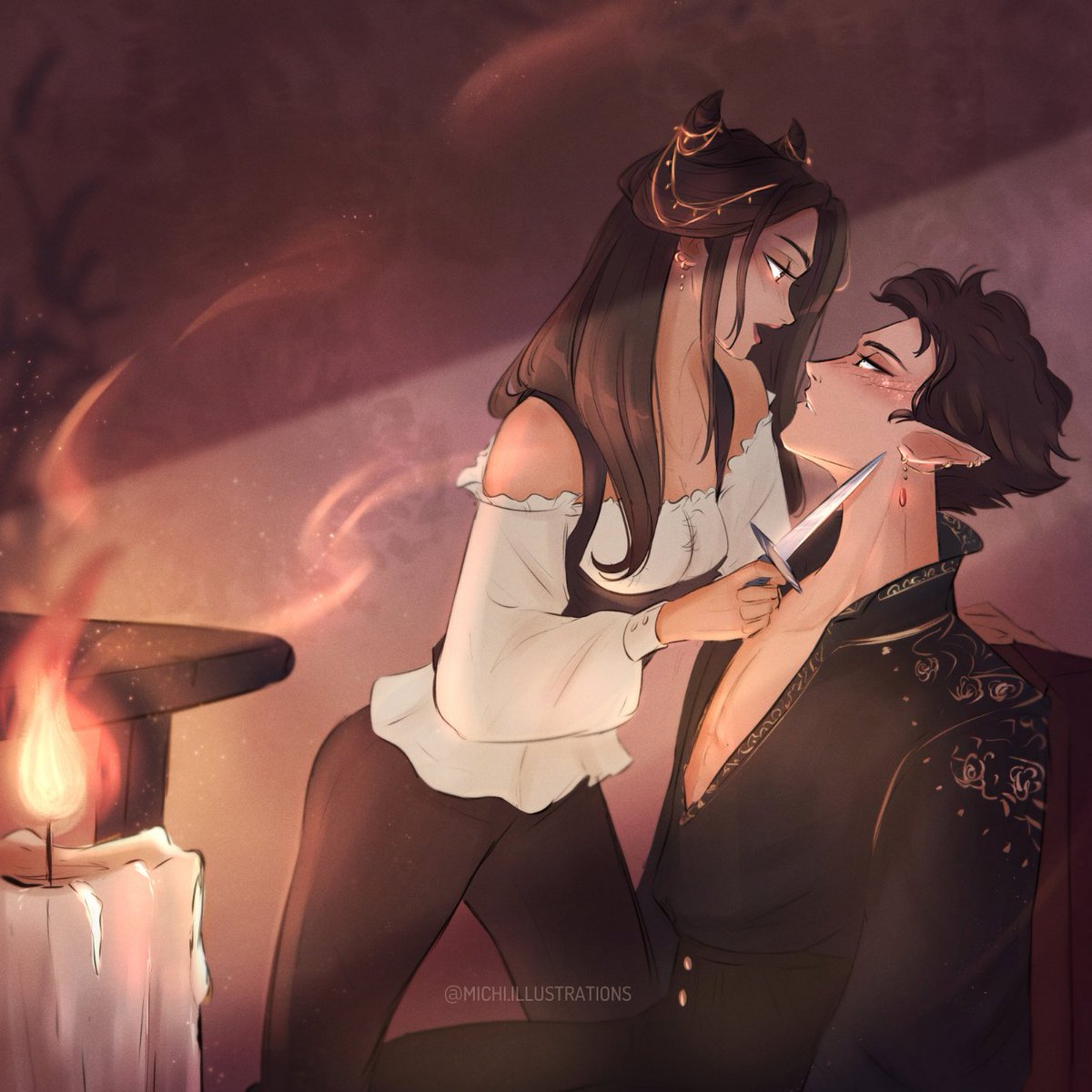 I finally had time to finish this piece that I had started like two months ago. 🗡️❤️‍🔥

#tfota #thefolkoftheair #hollyblack #jude #judeduarte #cardan #cardangreenbriar #jurdan #bookfanart #thecruelprince #thewickedking #thequeenofnothing