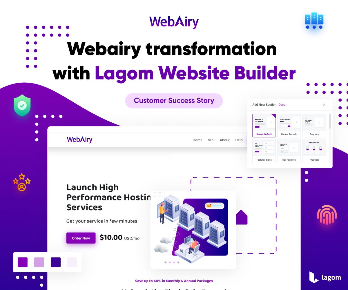 🥳We're thrilled to kick off our new series of Customer Success Stories! Discover how clients use #Lagom #WHMCS products to transform their businesse. Dive into @webairy success story and see how our solutions have helped them thrive: lagom.rsstudio.net/customer-succe… #Hosting #Design #CMS