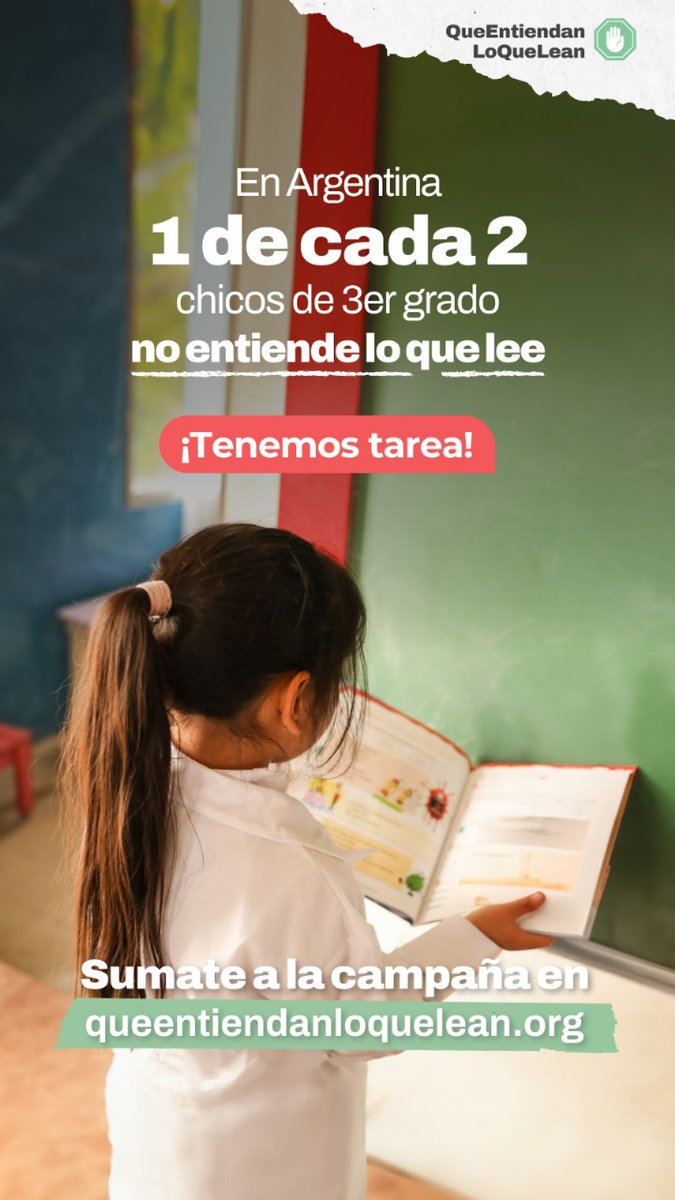 La mitad de los chicos no comprenden lo que leen.
¿Por qué la escuela no logra enseñarles?
Es urgente tener diagnósticos claros y diseñar políticas basadas en la evidencia, para #QueEntiendanLoQueLean desde 1° grado.