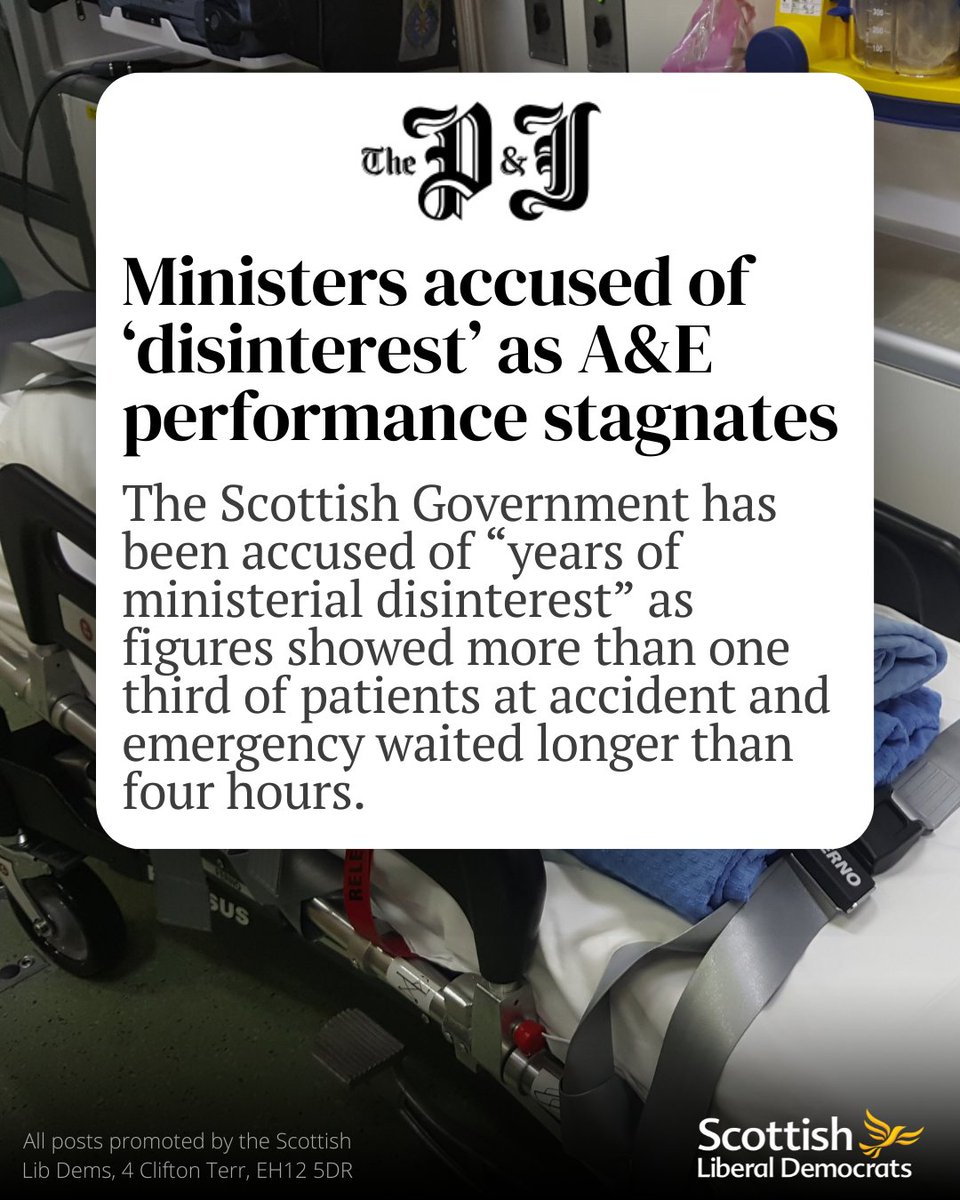 The SNP have completely failed to fix our A&E departments. Years of ministerial disinterest are coming home to roost and leaving A&E departments stuck in crisis. Patients and staff alike deserve better than this mismanagement.