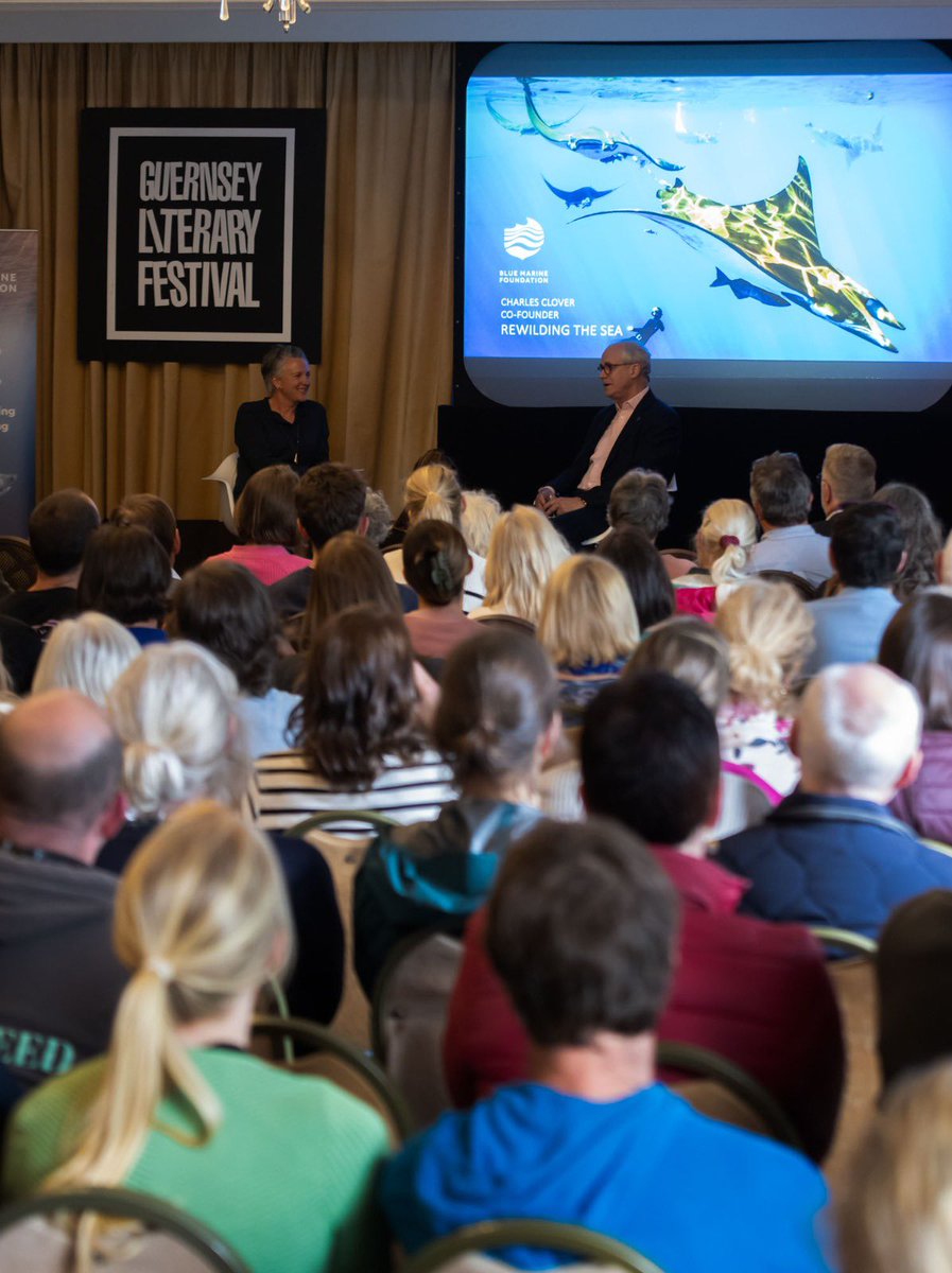 The <a href="/Bluemarinef/">Blue Marine Foundation</a> co-founded by <a href="/CRHClover/">Charles Clover</a> has a presence here in the Channel Islands. 

They have ever evolving goals working towards protecting a necessary 30% of our waters. They should hit about 27% in Jersey. 

#GsyLitFest #RewildingTheSea <a href="/Mourant/">Mourant</a>