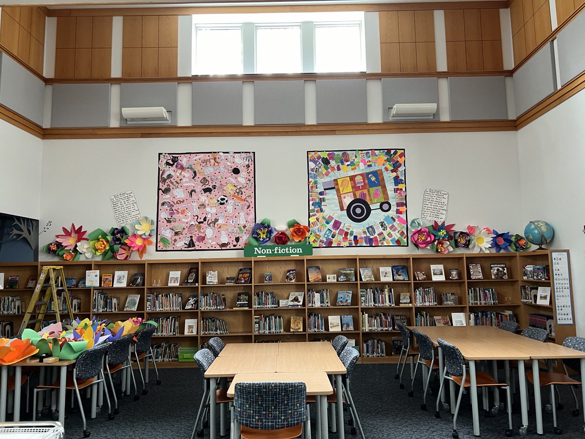 Our paper sculpture class has rocked these festive flowers showcased in our beautiful media centre!