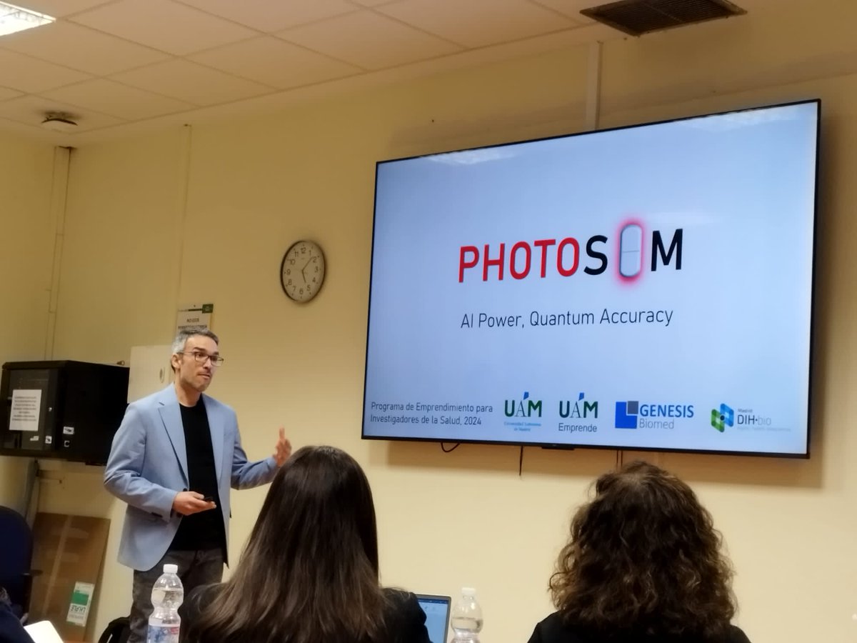 juanjnogueira's tweet photo. Un placer haber participado en la III Edición del Programa de Emprendimiento para Investigadores de la Salud de @UAM_emprende en colaboración con GENESIS Biomed.

Muy agradecidos de que nuestro proyecto #PhotoSim se llevara el tercer premio en el Pitch Day 
😎🤟💻🧬

#MoBioChem https://t.co/e8sXXCXIlx