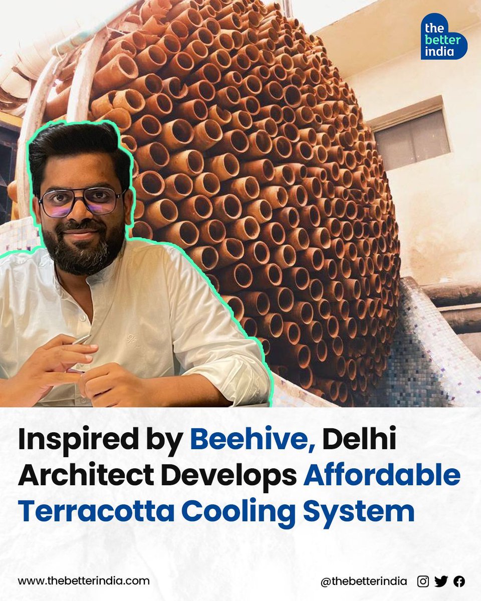 Monish Siripurapu, a Delhi-based architect, has employed an ancient technique to design a low-cost and eco-friendly air conditioner — ‘CoolAnt’. 

#Heatwave #India #Architect #SustainableCooling #ecofriendly #terracottacooling

[Sustainable solutions, Terracotta, Delhi, CoolAnt]