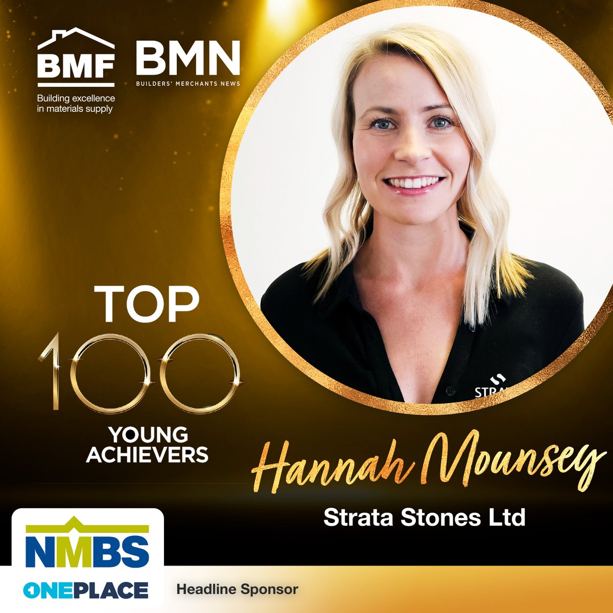 Hannah Mounsey, Sales and Marketing Manager at @StrataStones_ is our next BMF and Builders Merchant News (BMN) Top 100 Young Achievers. Head sponsor, @NationalMerch #Top100YoungAchiever