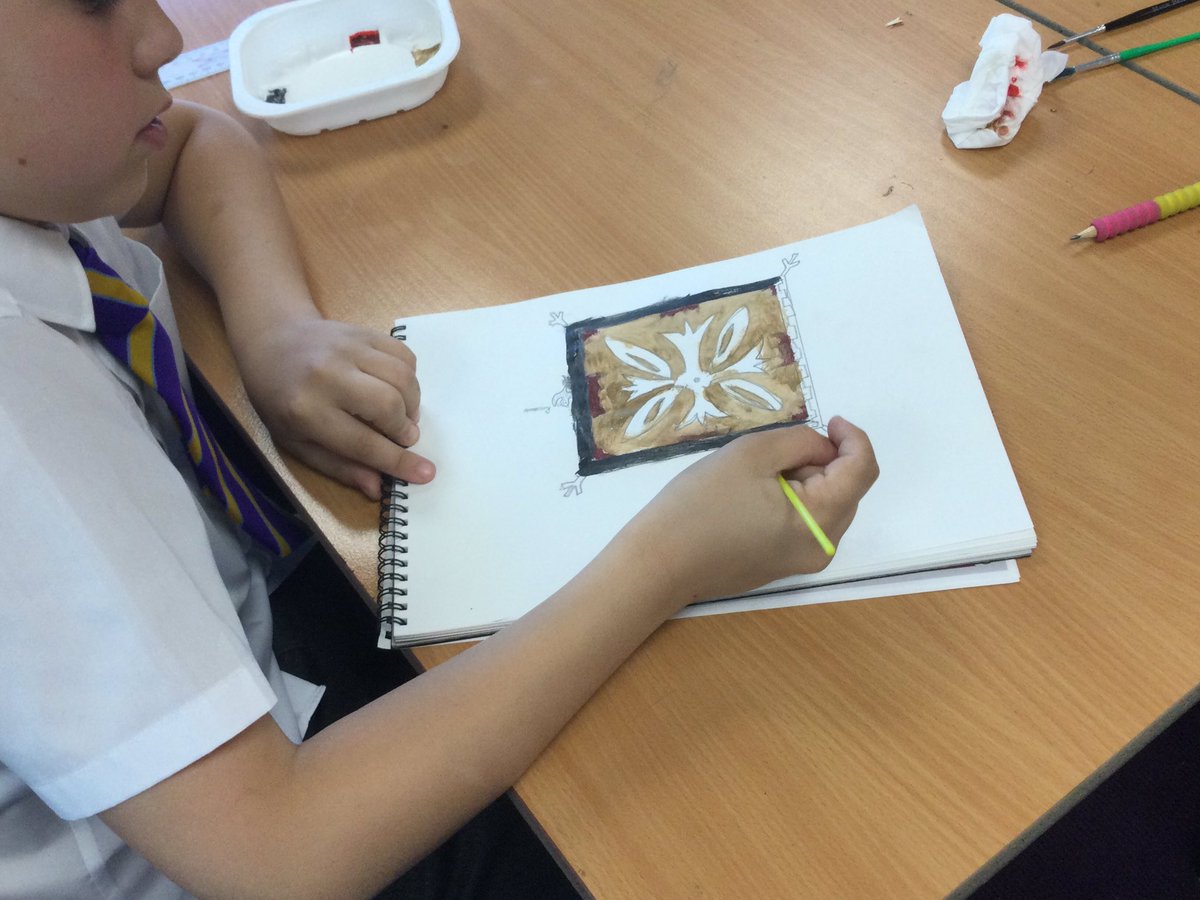 Year 4 have been painting their Byzantine patterns this afternoon. #Year4 #art @PKCKST