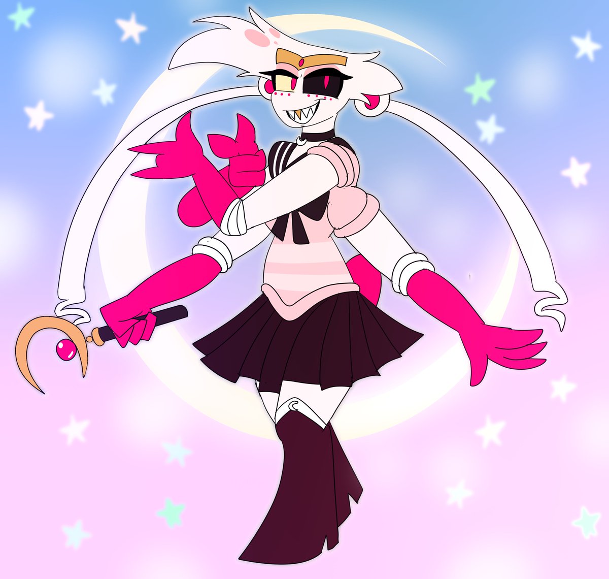 Wacky Fanart idea
✨Angel fights evil by the moonlight!🌙

#Fanart #FanArtFriday #HazbinHotelFanart #Hazbinhotel #Artistontwitter #DigitalArtist