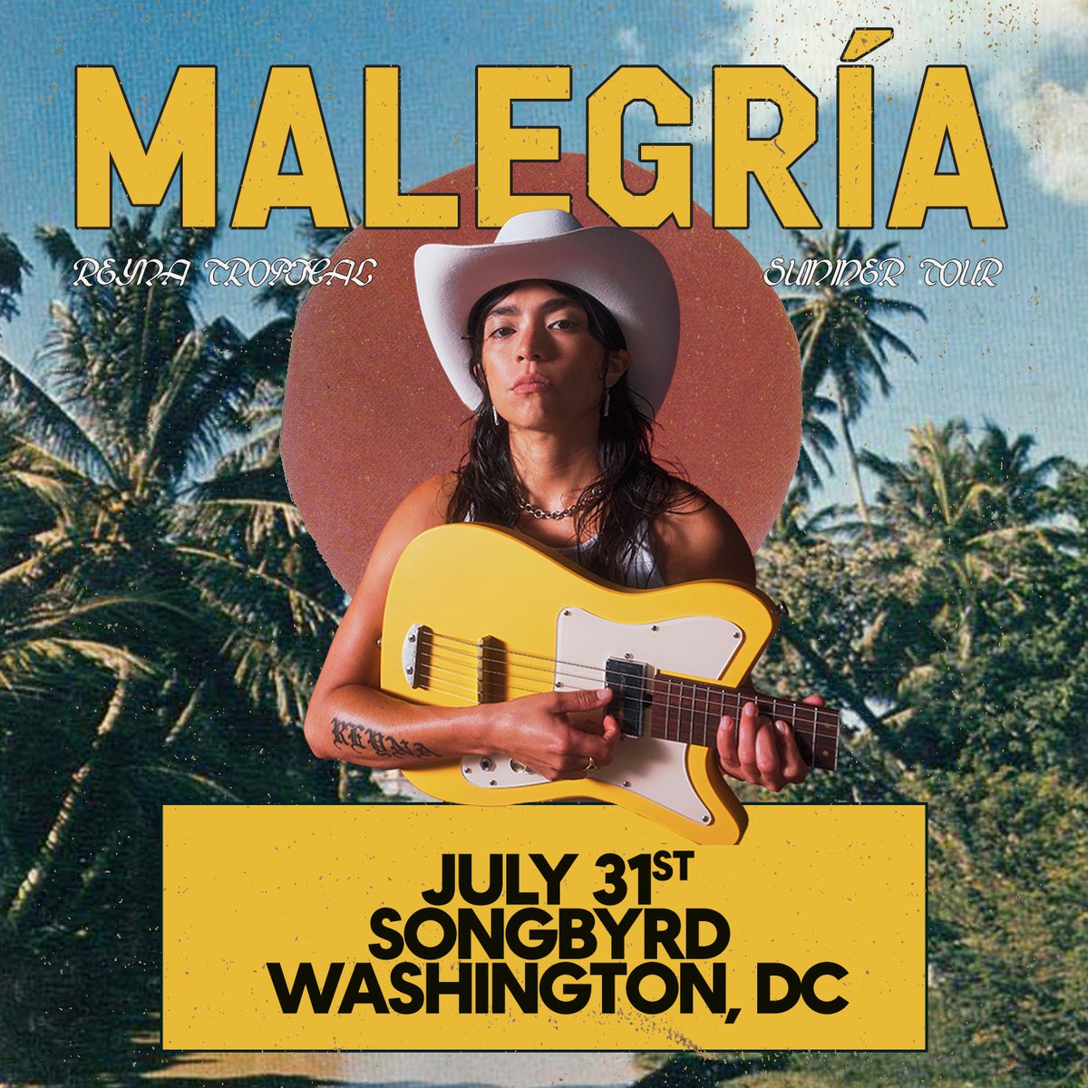 JUST ANNOUNCED & NOW ON SALE! Alternative latino artist Reyna Tropical (@hifabi91) brings the Malegría Tour to The Byrd 7/31! TIX >> link.dice.fm/a5ec5991595a