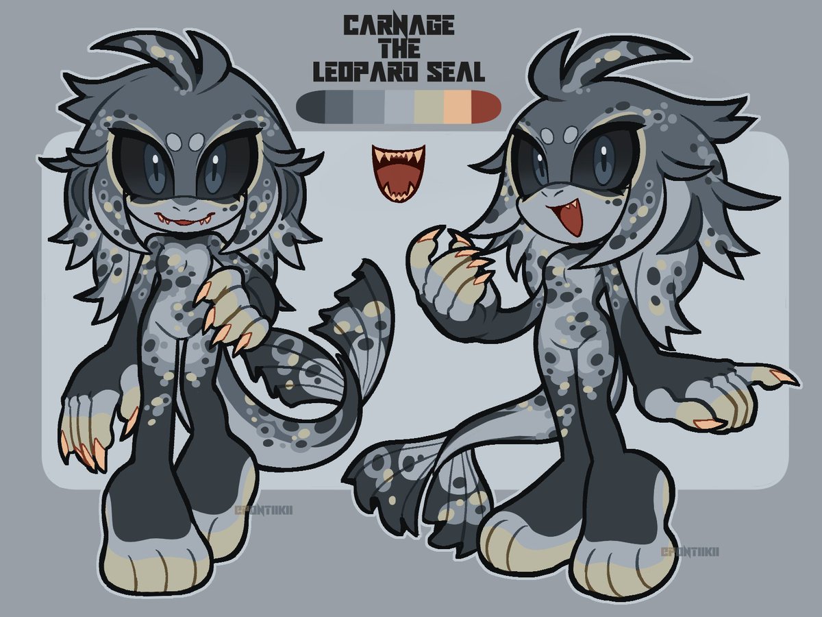 「meet carnage the leopard seal >:) 」|✄ 𝖕𝖔𝖓𝖙𝖎 ---のイラスト