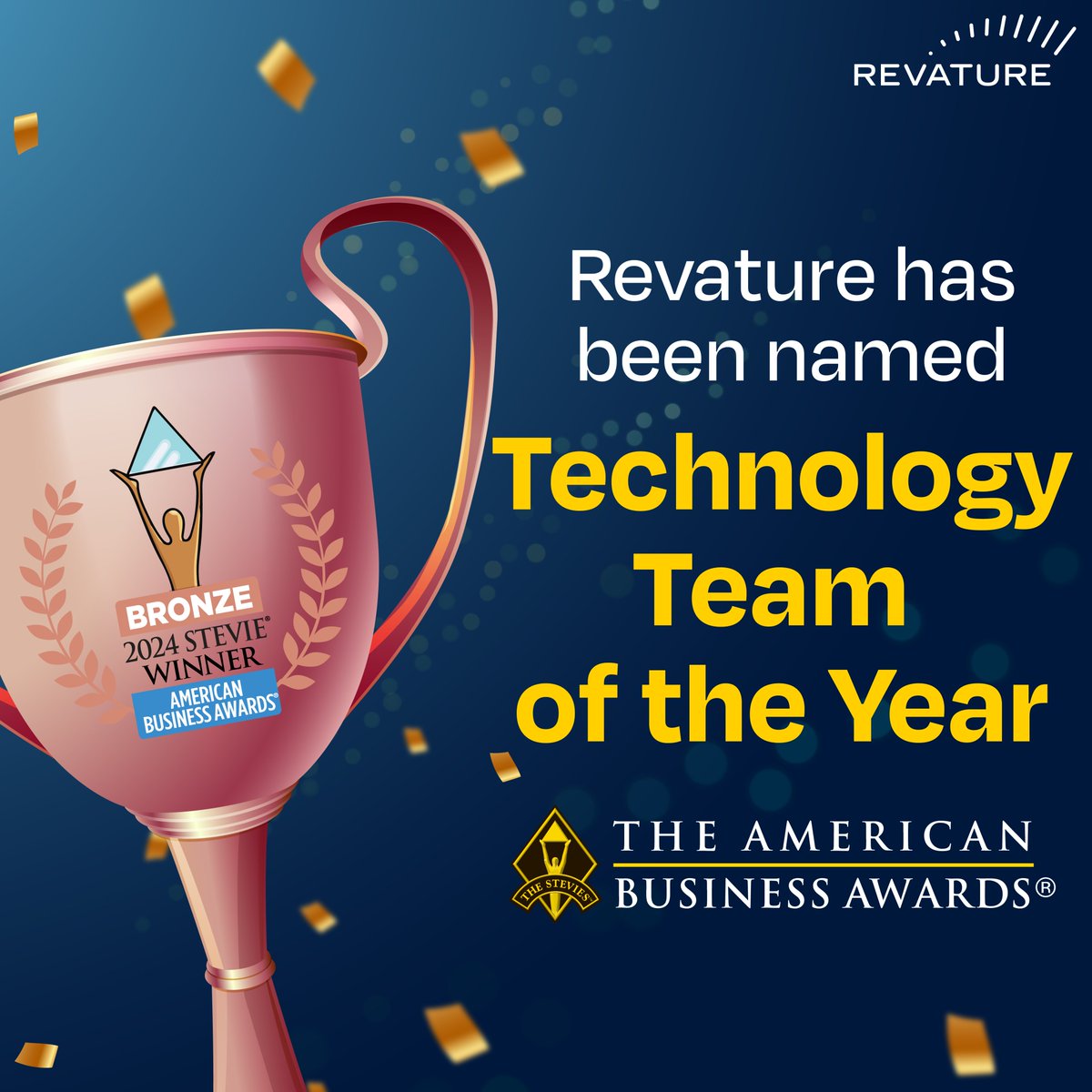 We’re thrilled to announce that Revature has been named a Technology Team of the Year by the 2024 @TheStevieAwards, citing our ability to help our clients across industries build elite tech and engineering teams that can drive true business results for their organizations.