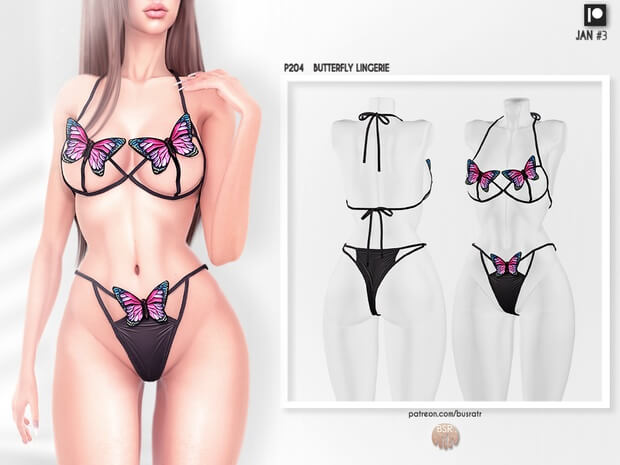 BUTTERFLY LINGERIE P204 - thesimsbook.com/butterfly-ling… 
#Sims4 #Sims4cc #TheSims4 #ts4cc