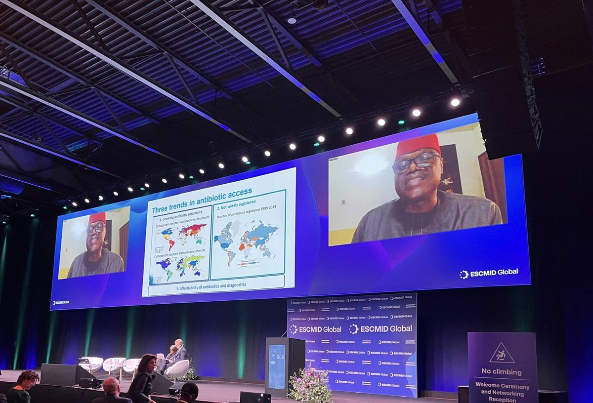 GLG member Prof. Chukwu discusses the limited global access to new & existing antibiotics and the need for R&D for innovative & new antibiotics to address #AMR during the 2nd @ESCMID-GLG panel: ‘Addressing the pipeline & access crisis for antibiotics & complementary diagnostics’