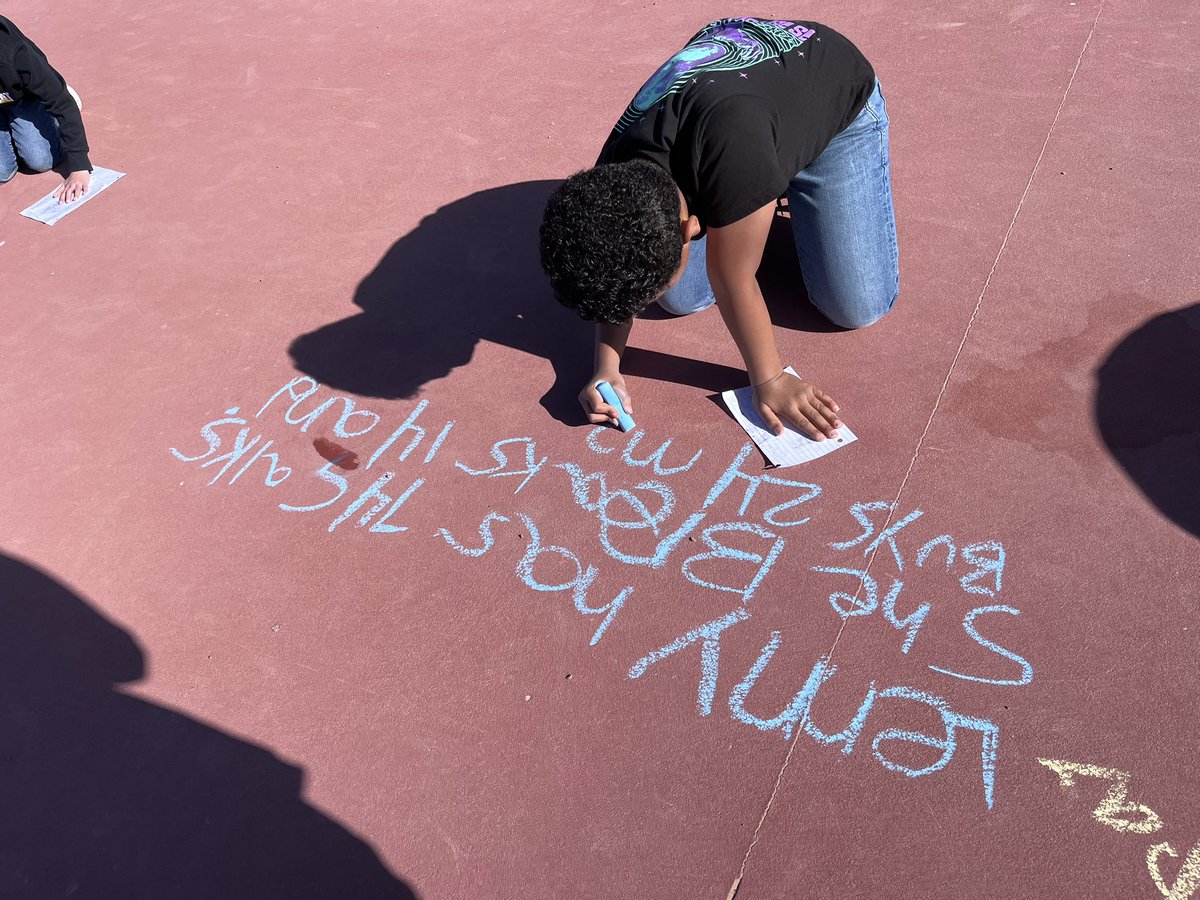 Lgrew_JCE's tweet photo. Students created one and two step problems- all operations. Then rotated through the problem solving steps. Proud teacher on this “chalk day”. #grewcrew #teamsisd #buffvengers https://t.co/EP0mXfnBMo