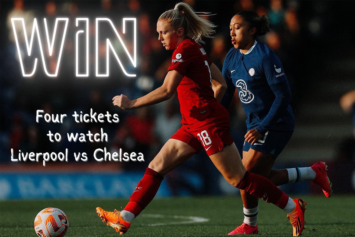 ⚽️ For a chance to win 4 tickets in the Kop against Chelsea, like and share this post and tag the people you're bringing with you.

🏟 Prenton Park
📆 Wednesday 1st May
🕖 7pm BST KO

#win #competition #livche #lfcwomen #lfcwsc #lfc #lfcfamily