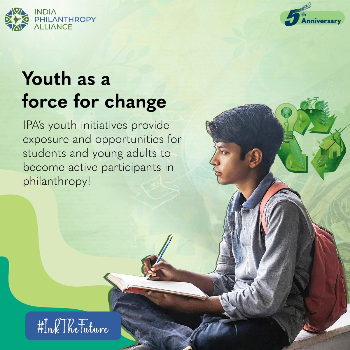 Youth are our future, and they play a huge role in shaping our world! IPA’s youth-focused initiatives give young people the platform and push they need to lead the way for change. ​ The Youth Essay Competition is currently live! Learn more: ​indiaphilanthropyalliance.org/2024youthessay